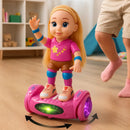 Boneca Andadora Giratória – Brinquedo Eletrônico com Música, Som e Luzes